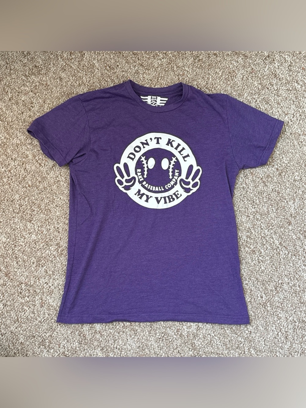 Rake Baseball Men’s Don't Kill My Vibe Purple Graphic Tee